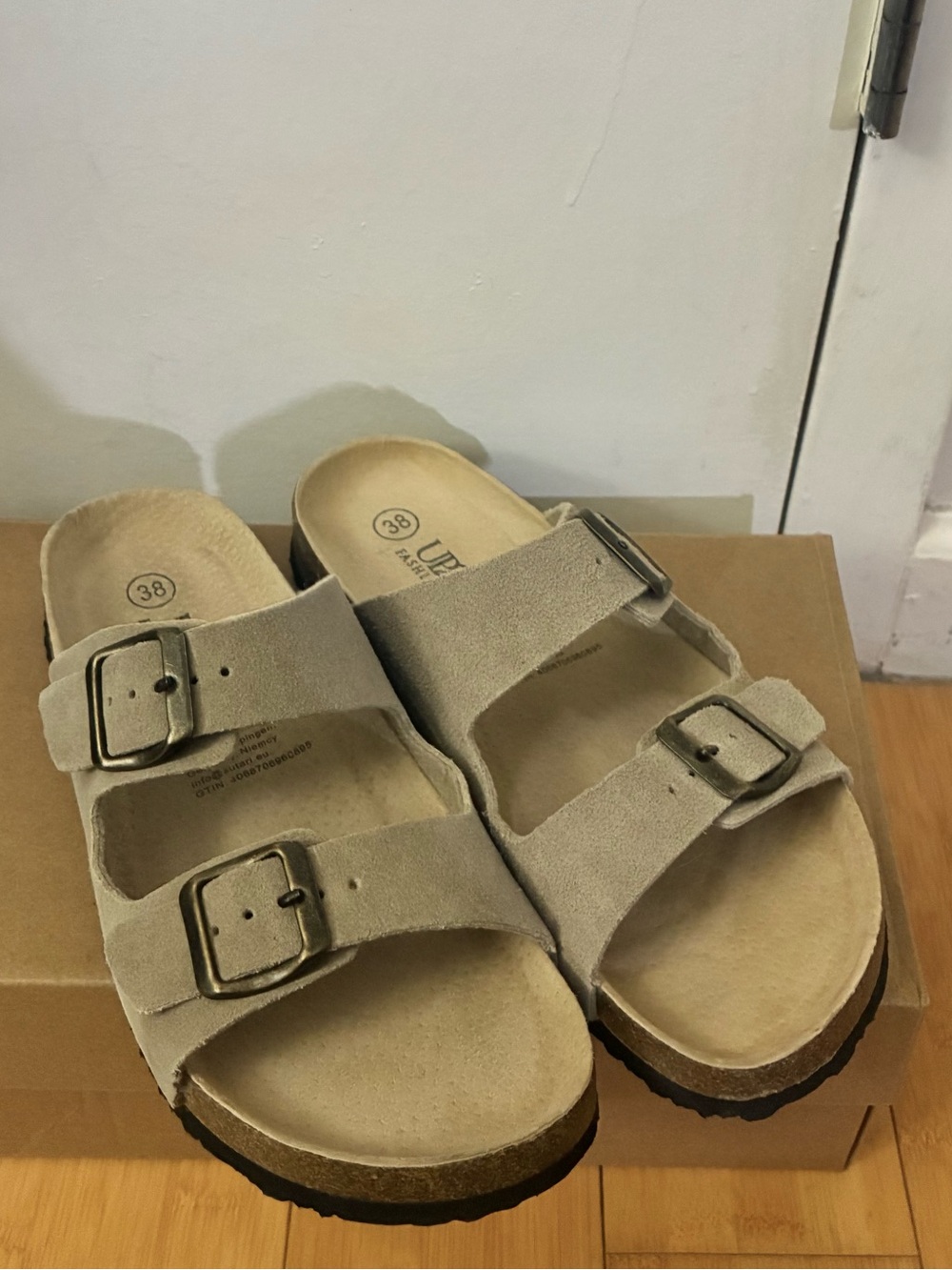 ❤️ Birkenstock Dupe Beige Tan Natural Leather 8